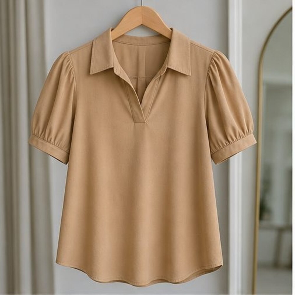 Charcoal Puff Sleeve Top